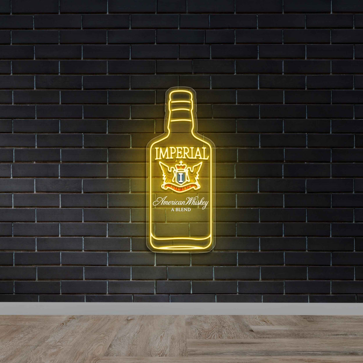Imperial American Whiskey Bottle - Premium Neon Artwork