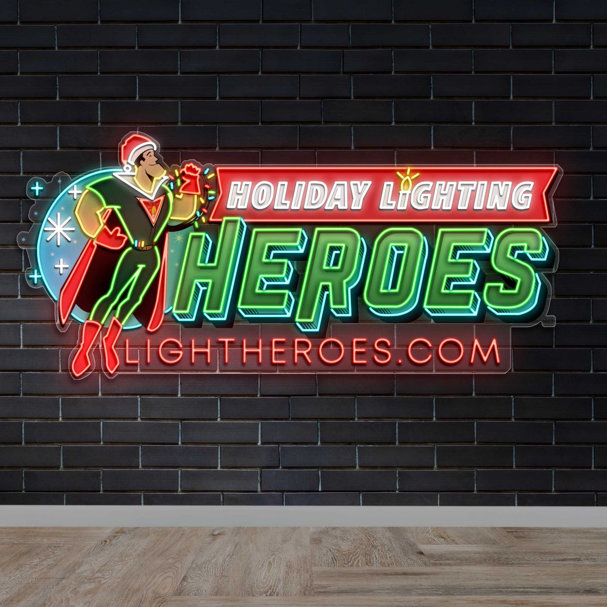 Holiday Lighting Heroes - Premium Neon Artwork