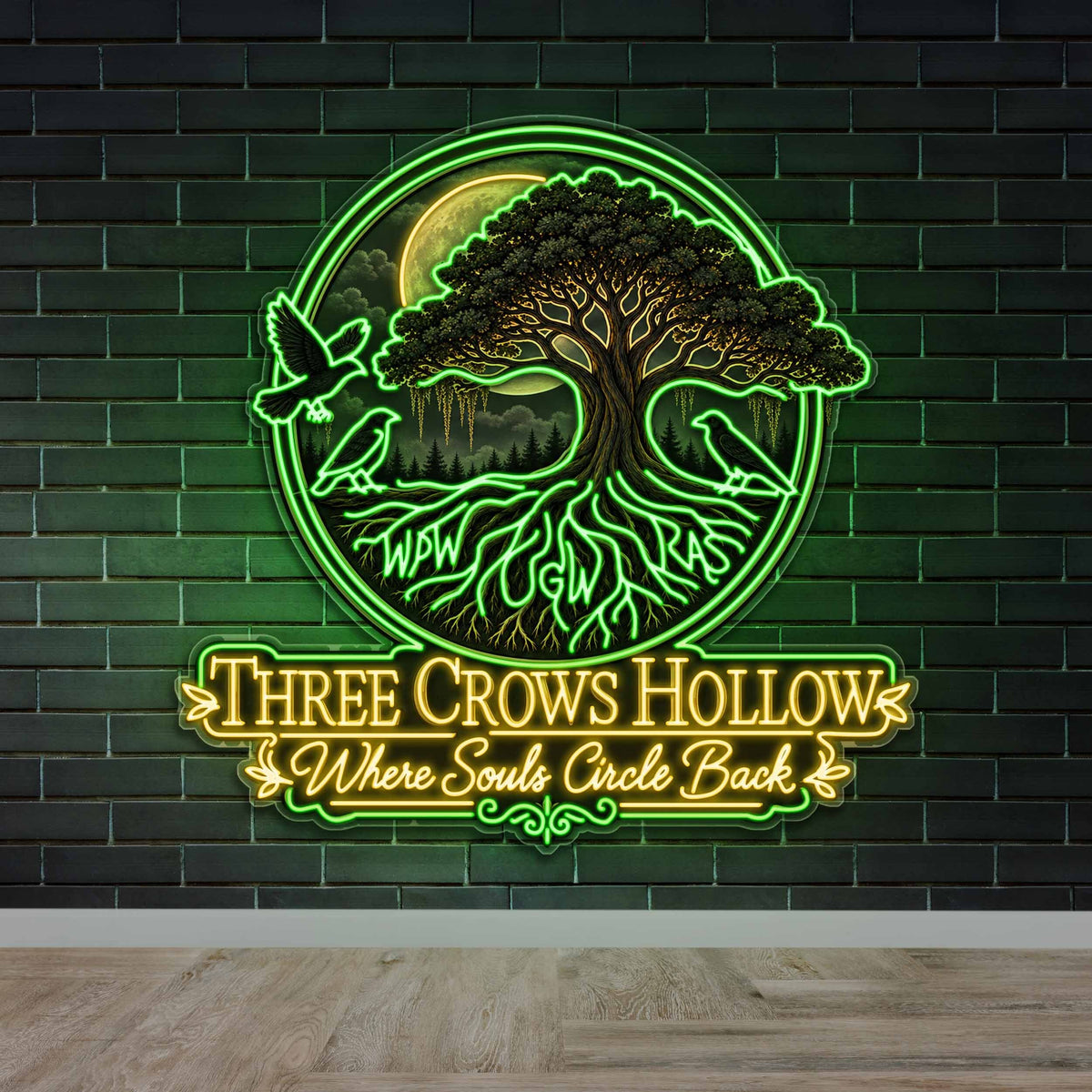 Three Crows Hollow - Premium Neon Artwork
