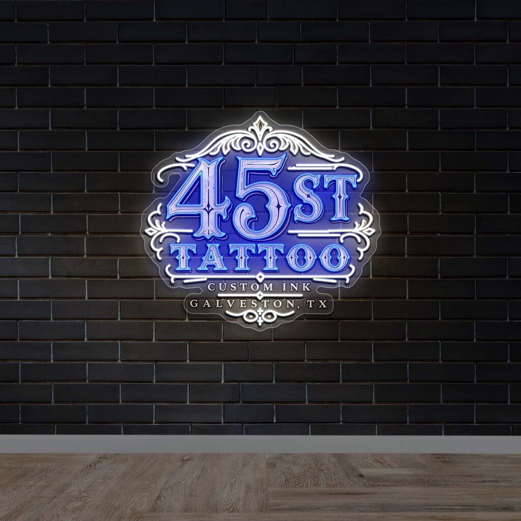 45 ST Tattoo Custom Ink Galveston TX - Premium Neon Artwork