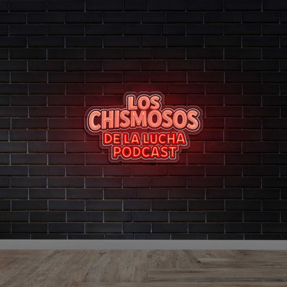 Los Chismosos De La Lucha Podcast - Premium Neon Artwork