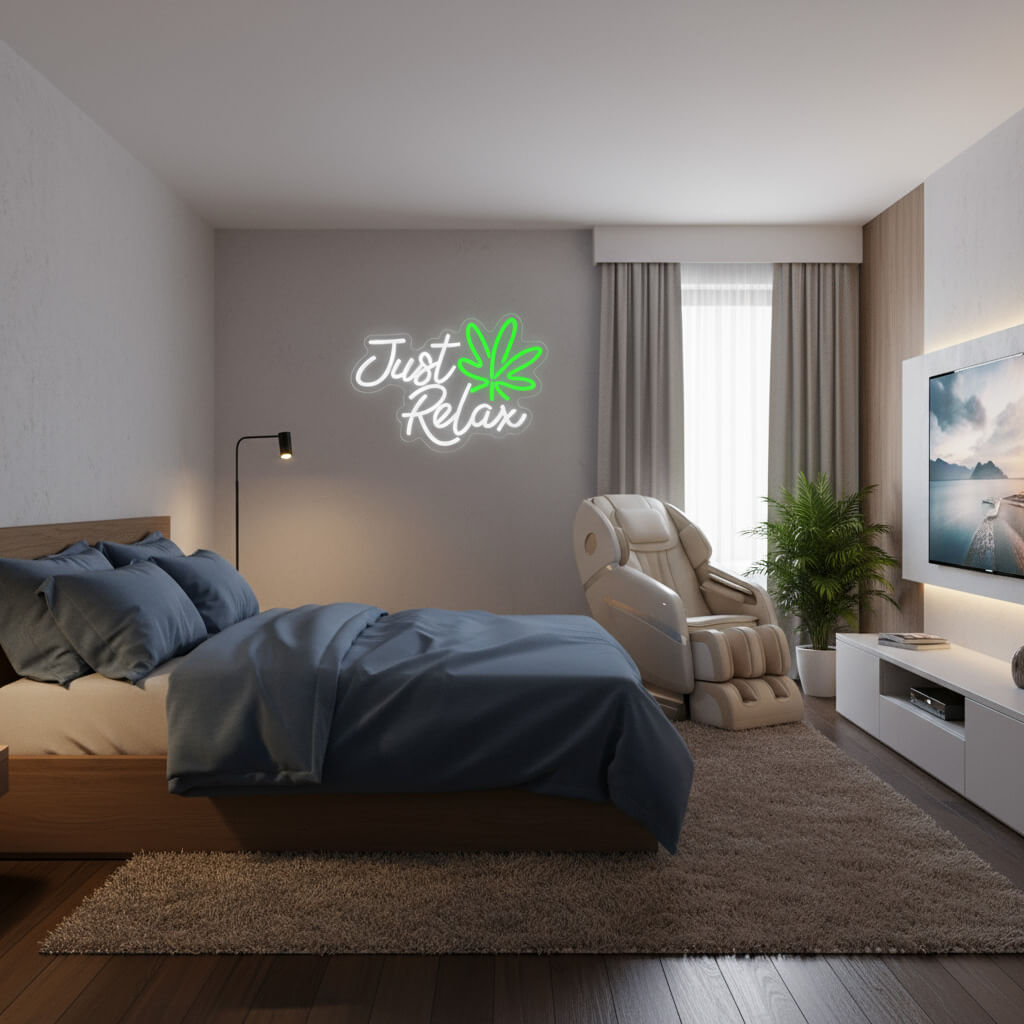 Just Relax with Leaf LED Neon Sign
