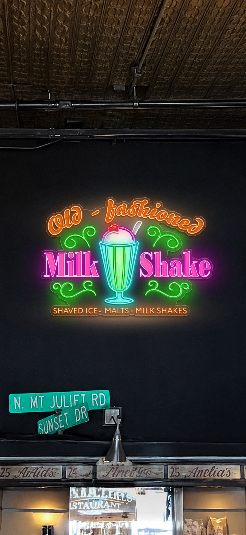 Old Fashioned Milk Shake - Premium Neon Artwork