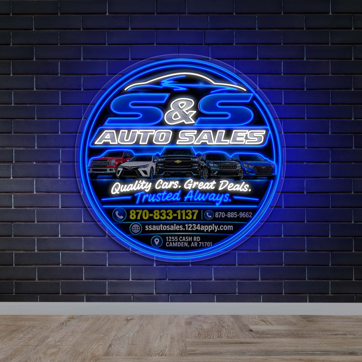 S&S Auto Sales - Premium Neon Artwork