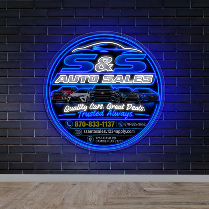 S&S Auto Sales - Premium Neon Artwork