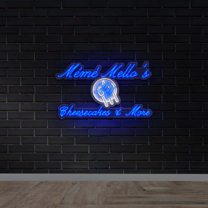 Meme Mello's Cheesecakes & More - Premium Neon Artwork