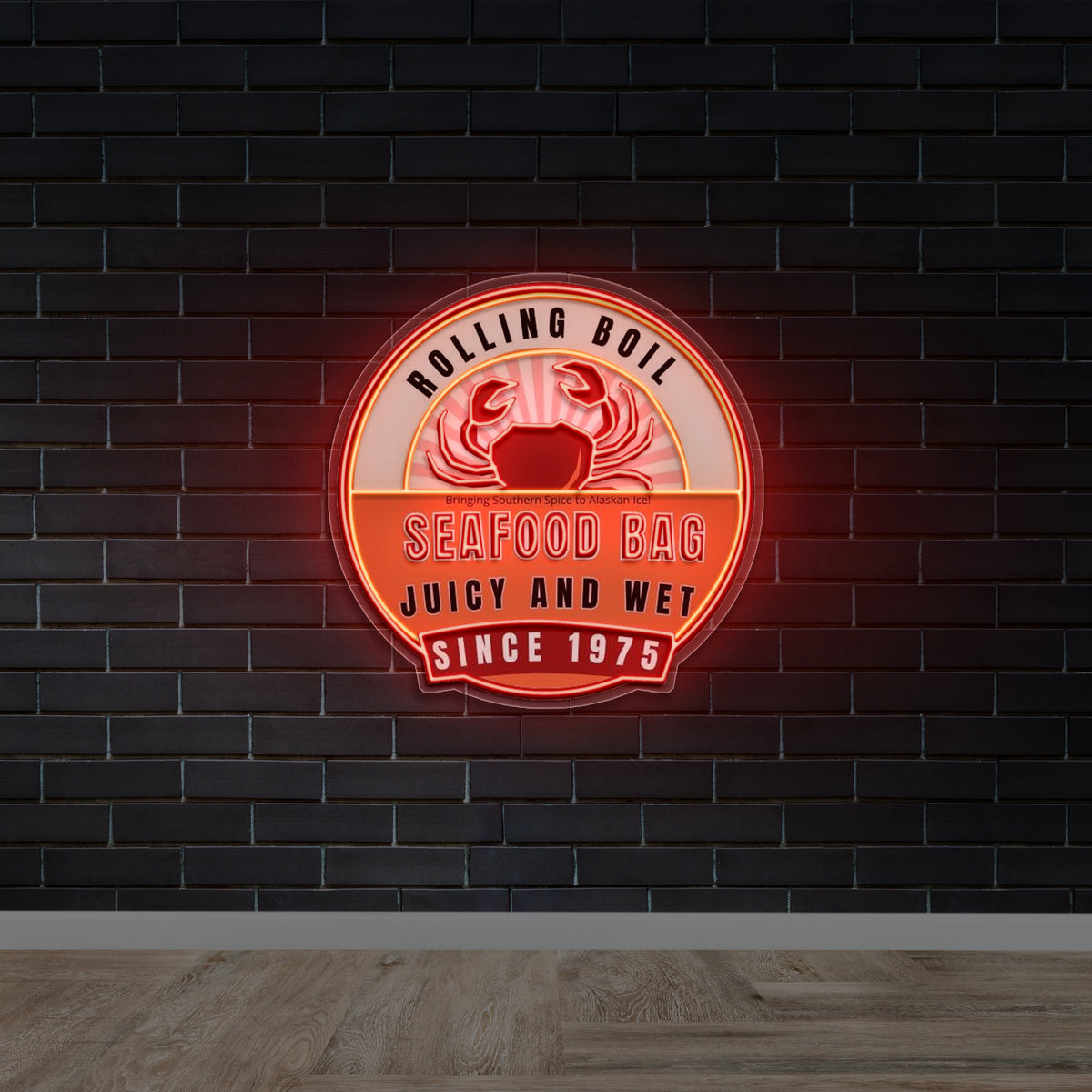 Rolling Boil Seafood Bag Since 1975 - Premium Neon Artwork