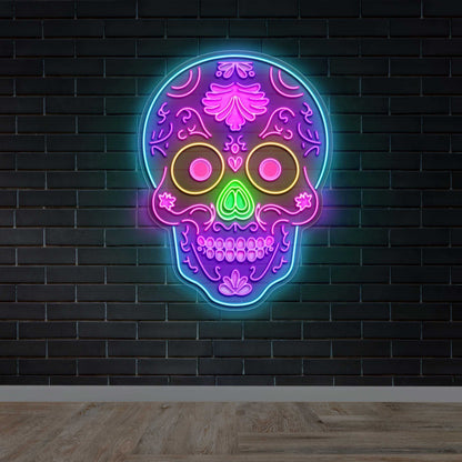 Sugar Skull - Premium Neon Artwork