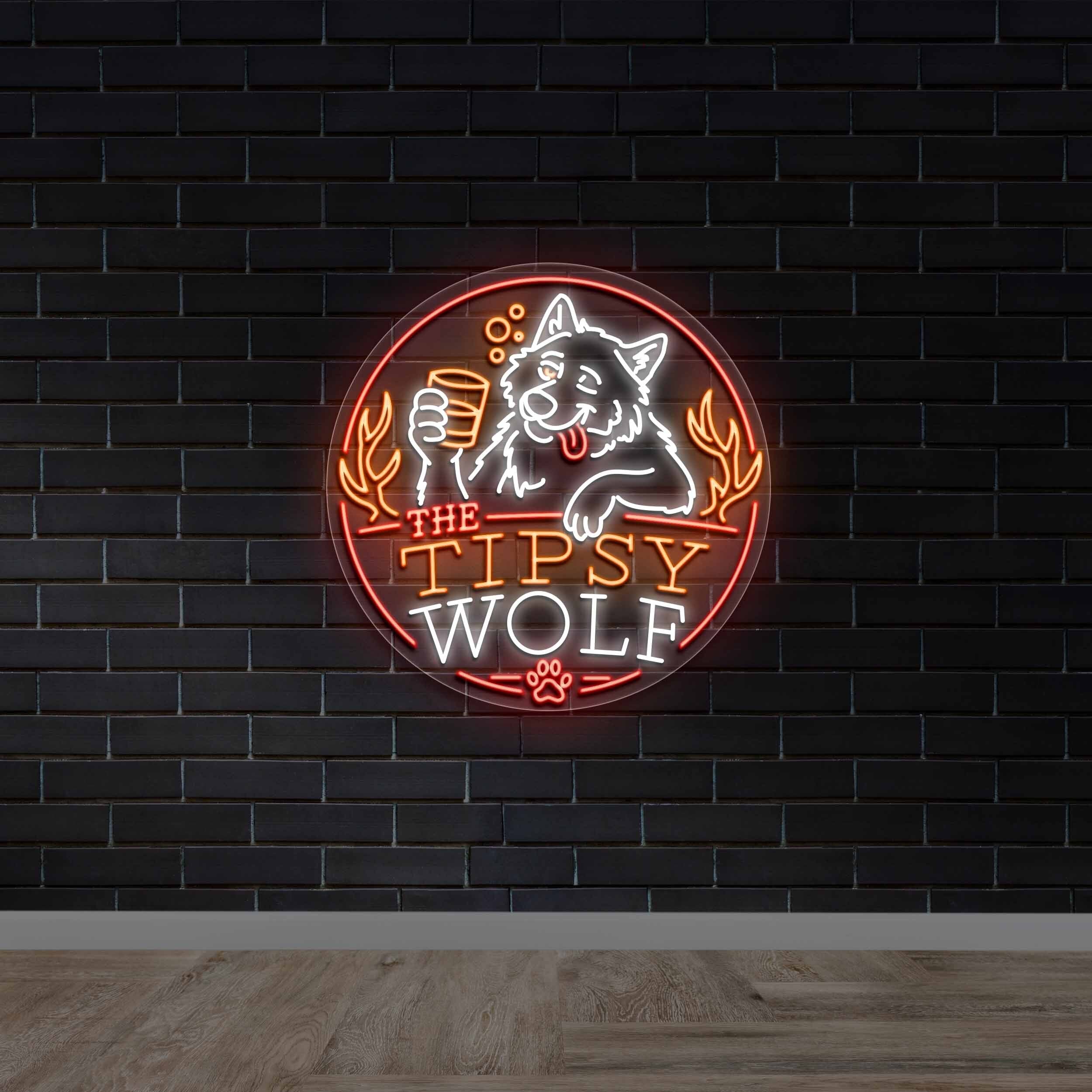 The Tipsy Wolf - Premium Neon Artwork