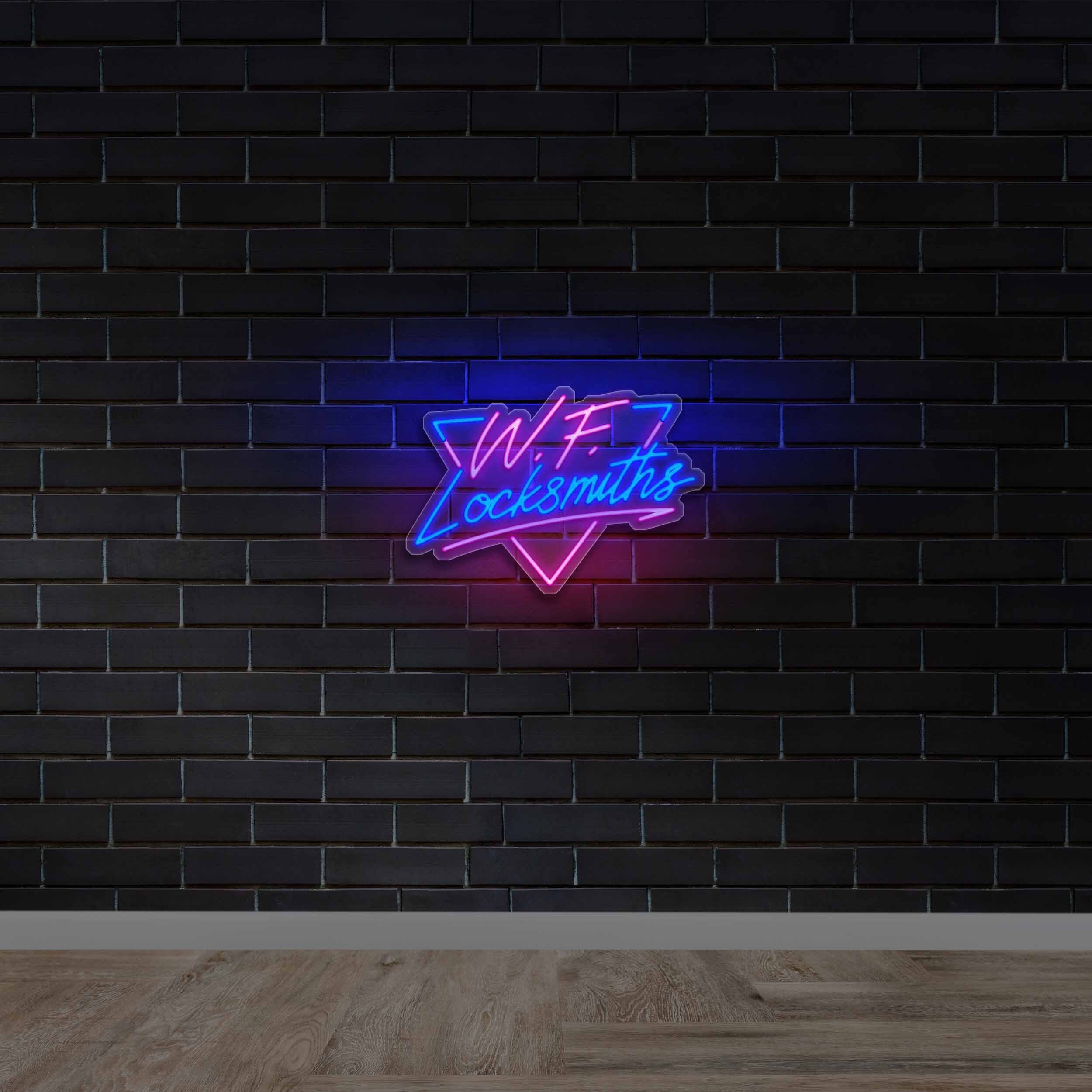 W.F. Locksmiths - Premium Neon Artwork