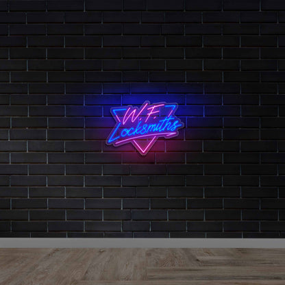 W.F. Locksmiths - Premium Neon Artwork