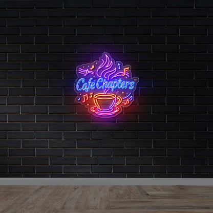 Cafe Chapters - Premium Neon Artwork