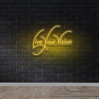 Live Your Vision Script Logo - Premium Neon Artwork