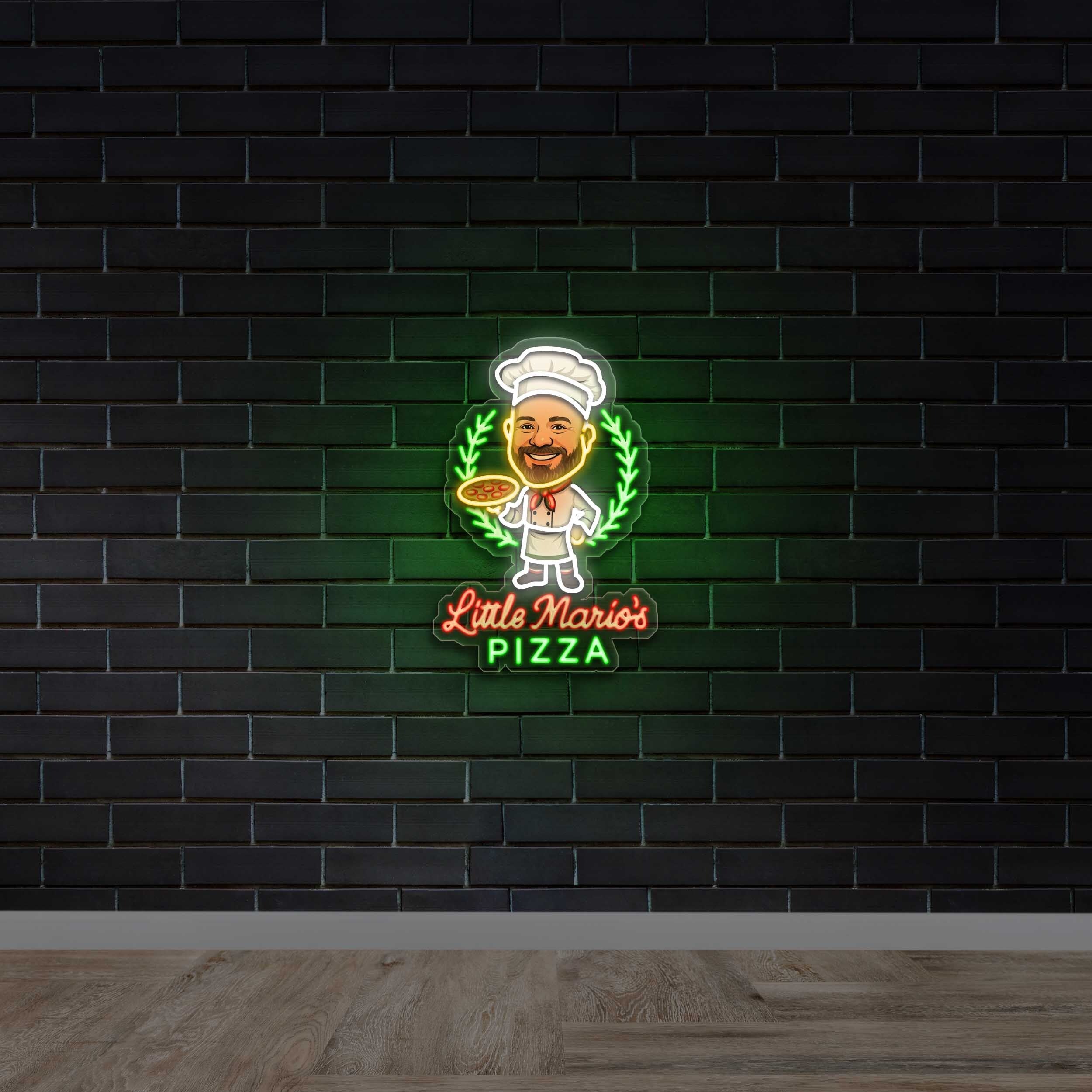 Little Mario's Pizza - Premium Neon Artwork