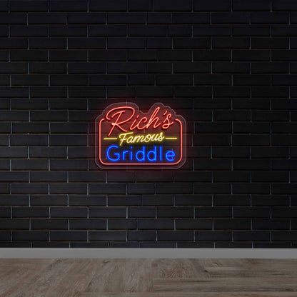 Rich’s Famous Griddle - Premium Neon Artwork