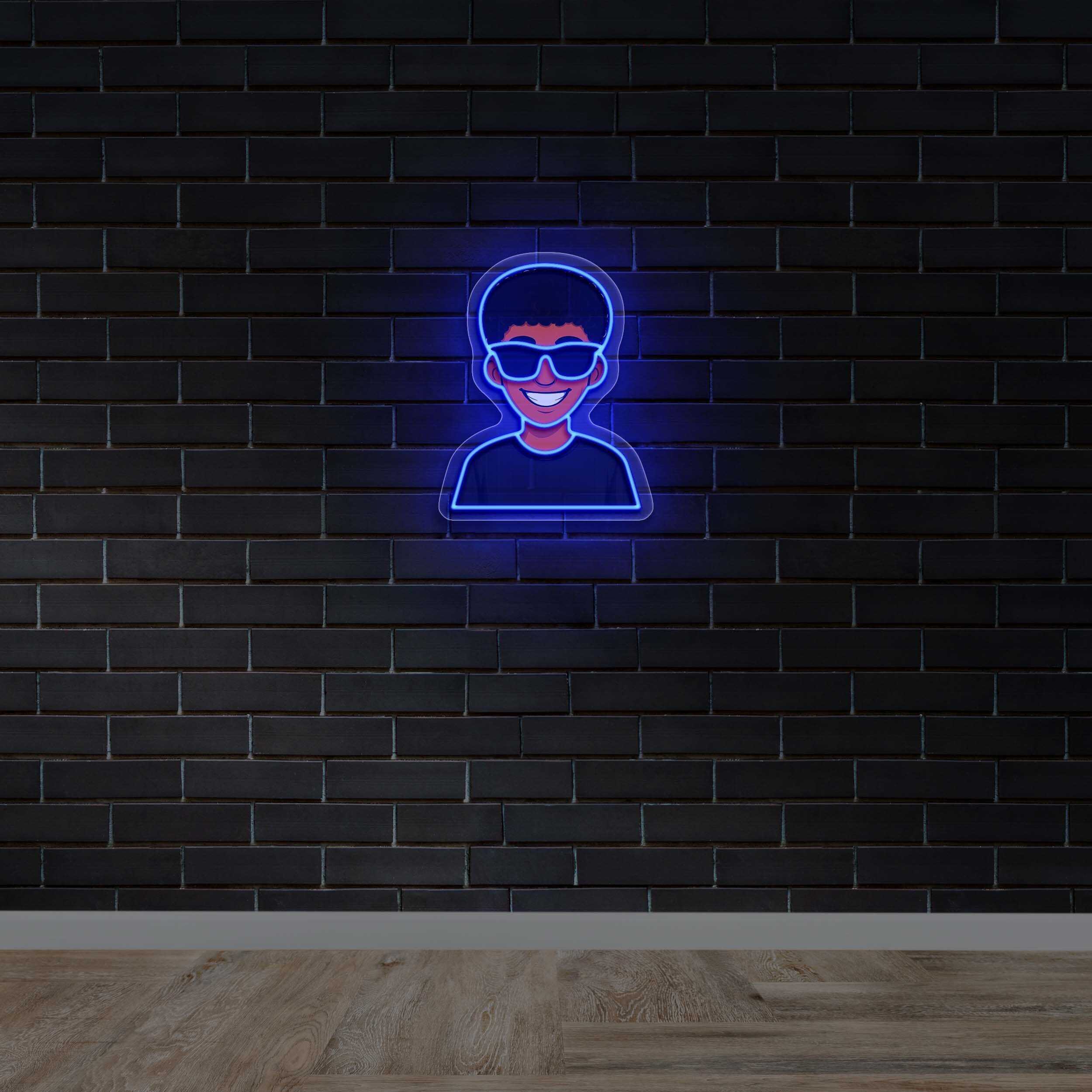 Smiling Avatar Logo – Premium Neon Artwork