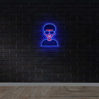 Smiling Avatar Logo – Premium Neon Artwork