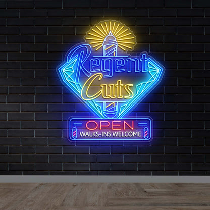 Regent Cuts - Premium Neon Artwork