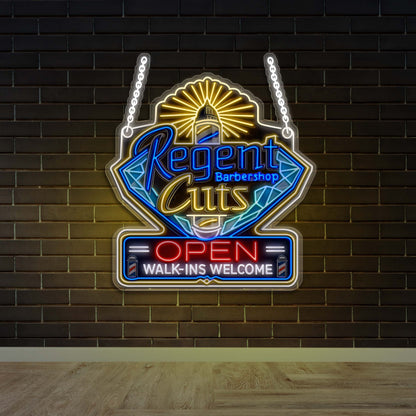 Regent Cuts - Premium Neon Artwork