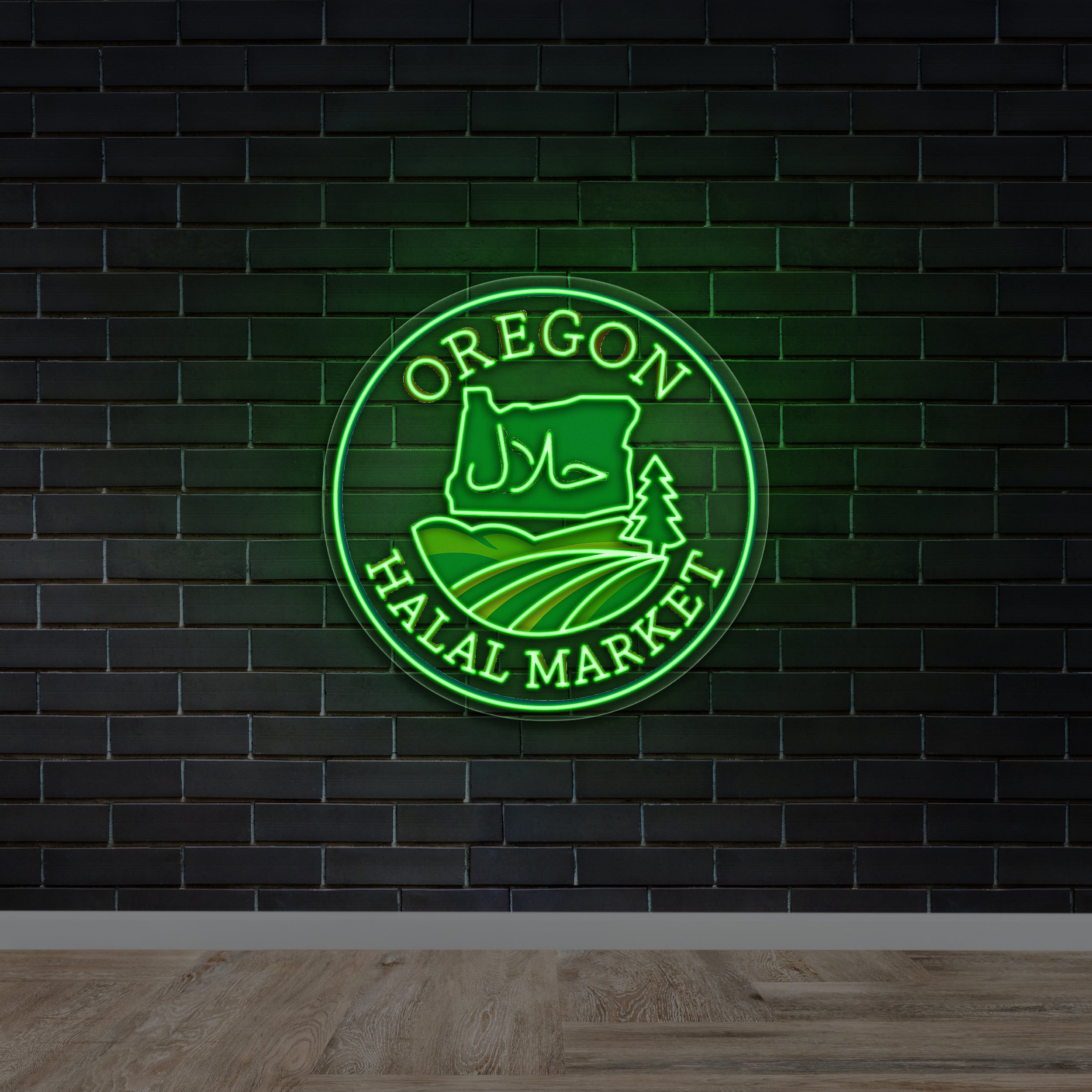 OREGON HALAL MARKET - Premium Neon Artwork