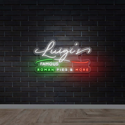 Luigi's Famous Roman Pies & More - Premium Neon Artwork