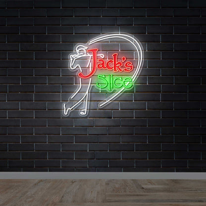 Jack’s Slice Golfer Open Sign - Premium Neon Artwork