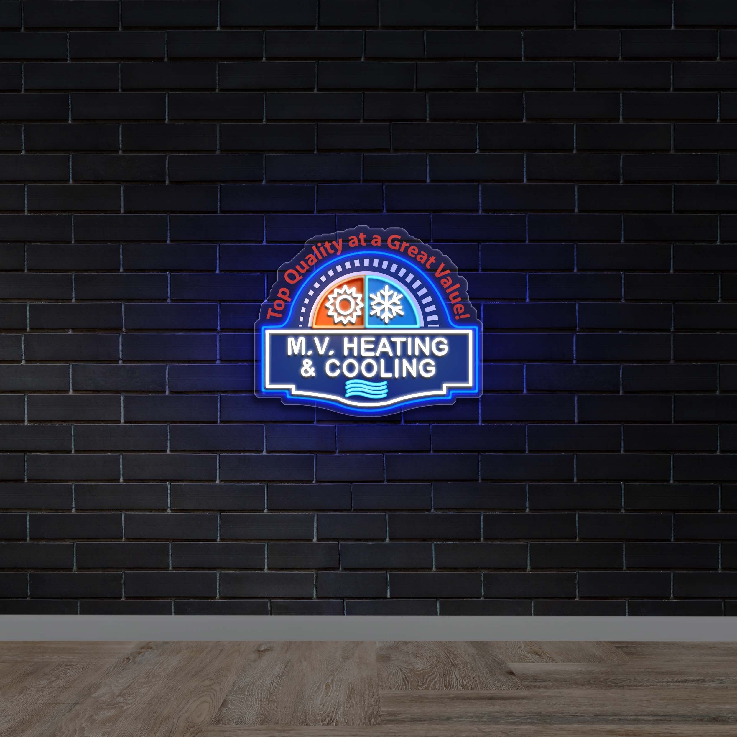 M.V HEATING & COOLING - Premium Neon Artwork