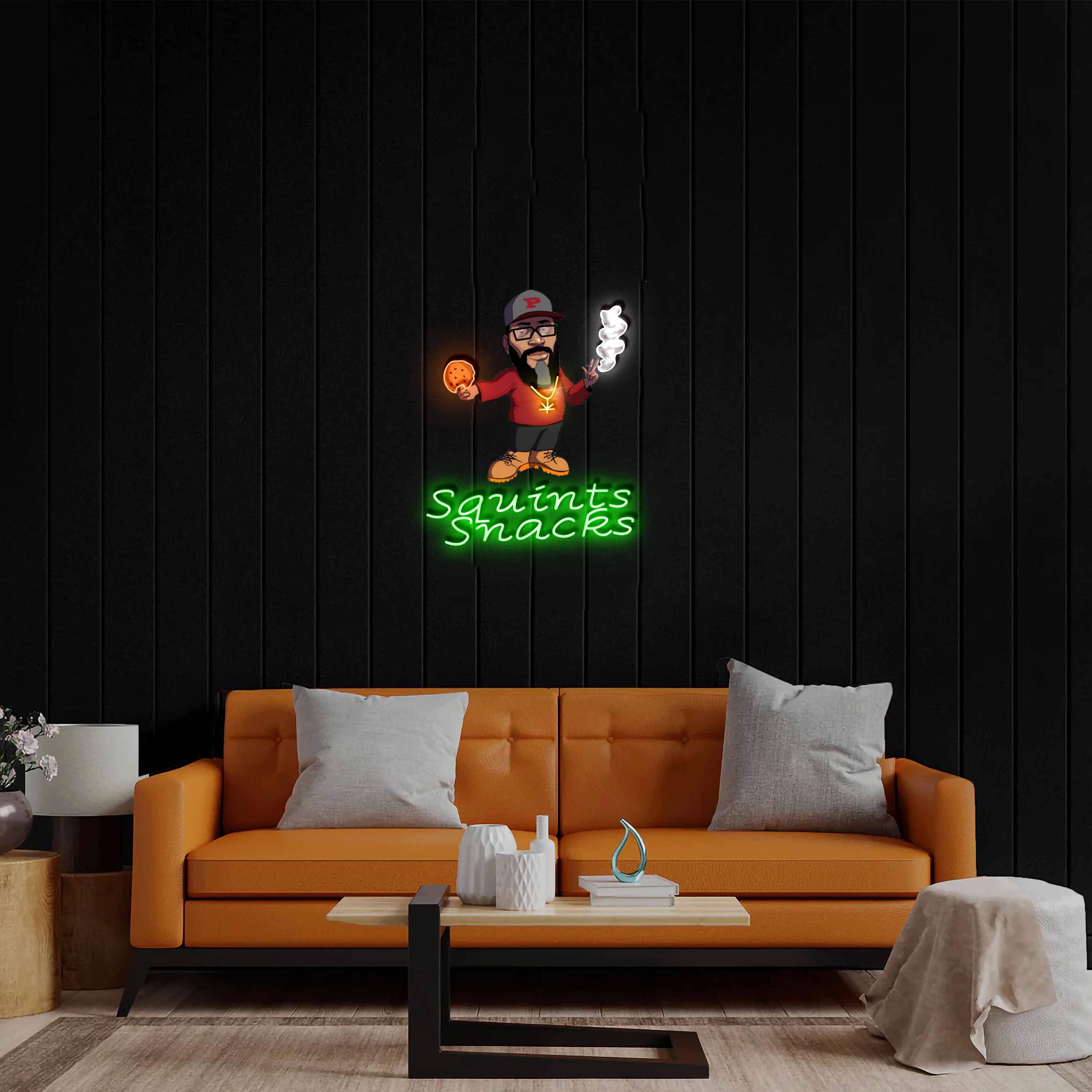 Squints Snacks - Premium Neon Artwork