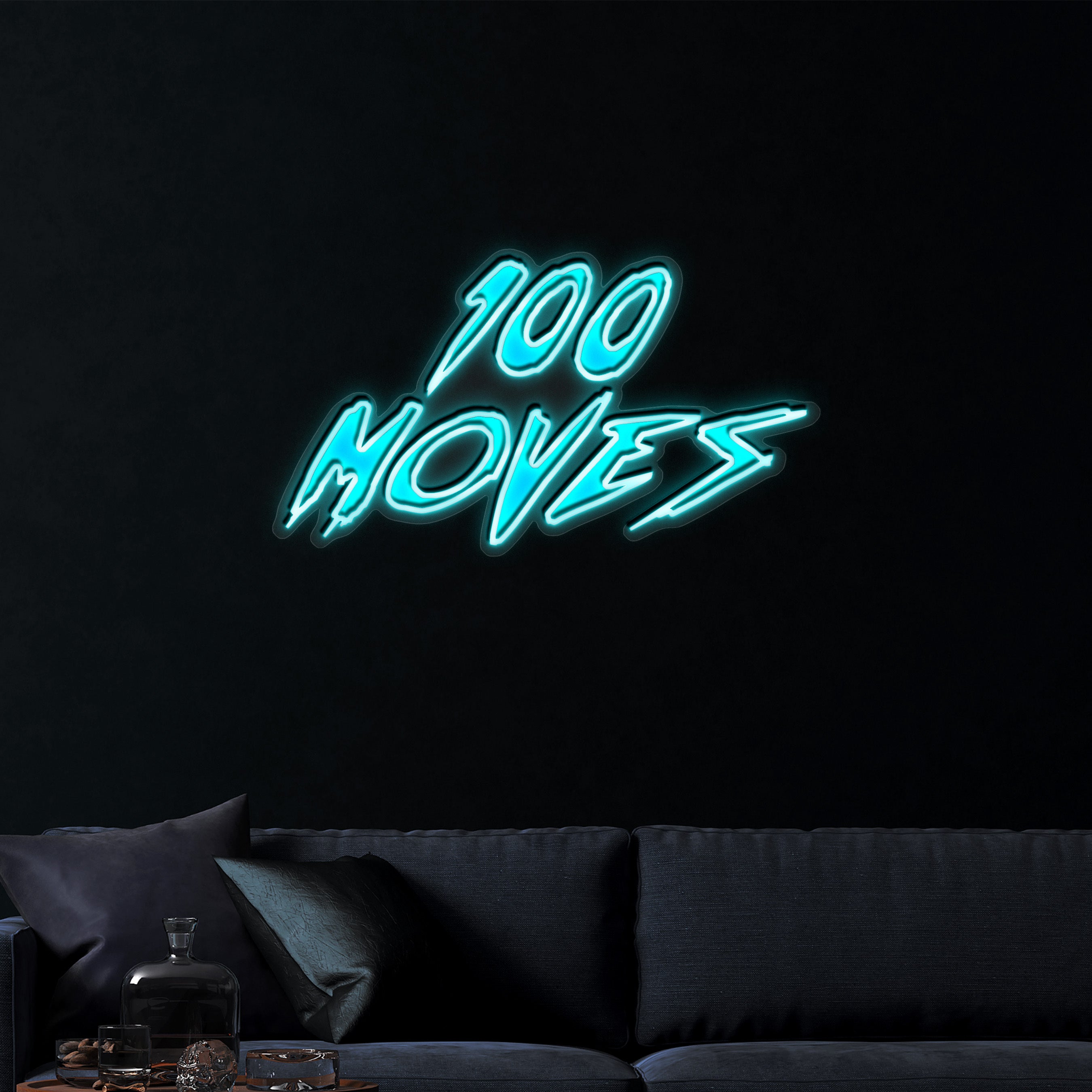 100 Moves - Premium Neon Artwork