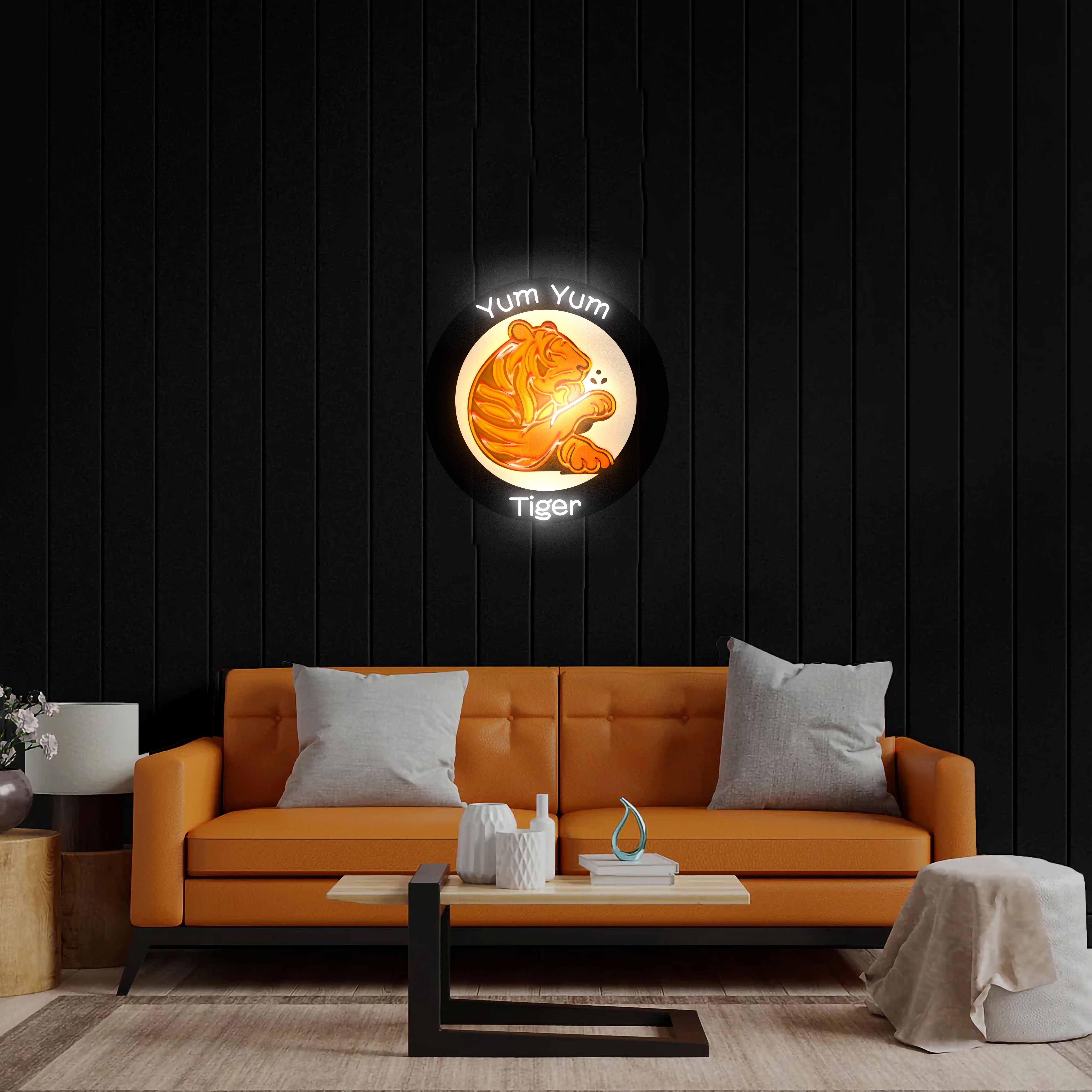 Yum Yum Tiger - Premium Neon Artwork