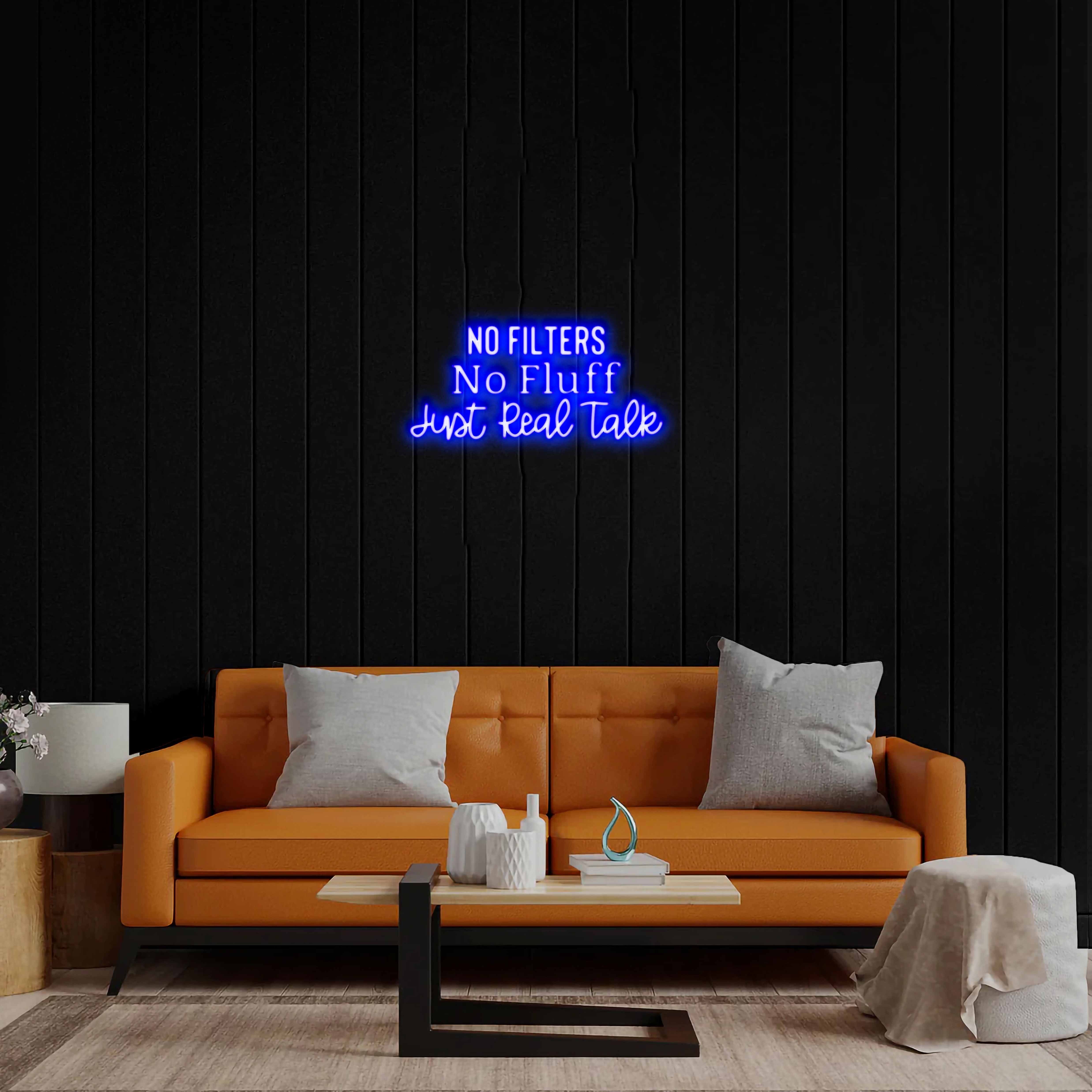 No Filters No Fluff - Premium Neon Artwork
