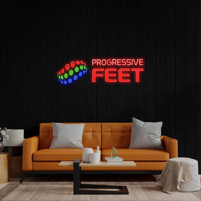 Progressive Feet - Premium Neon Artwork