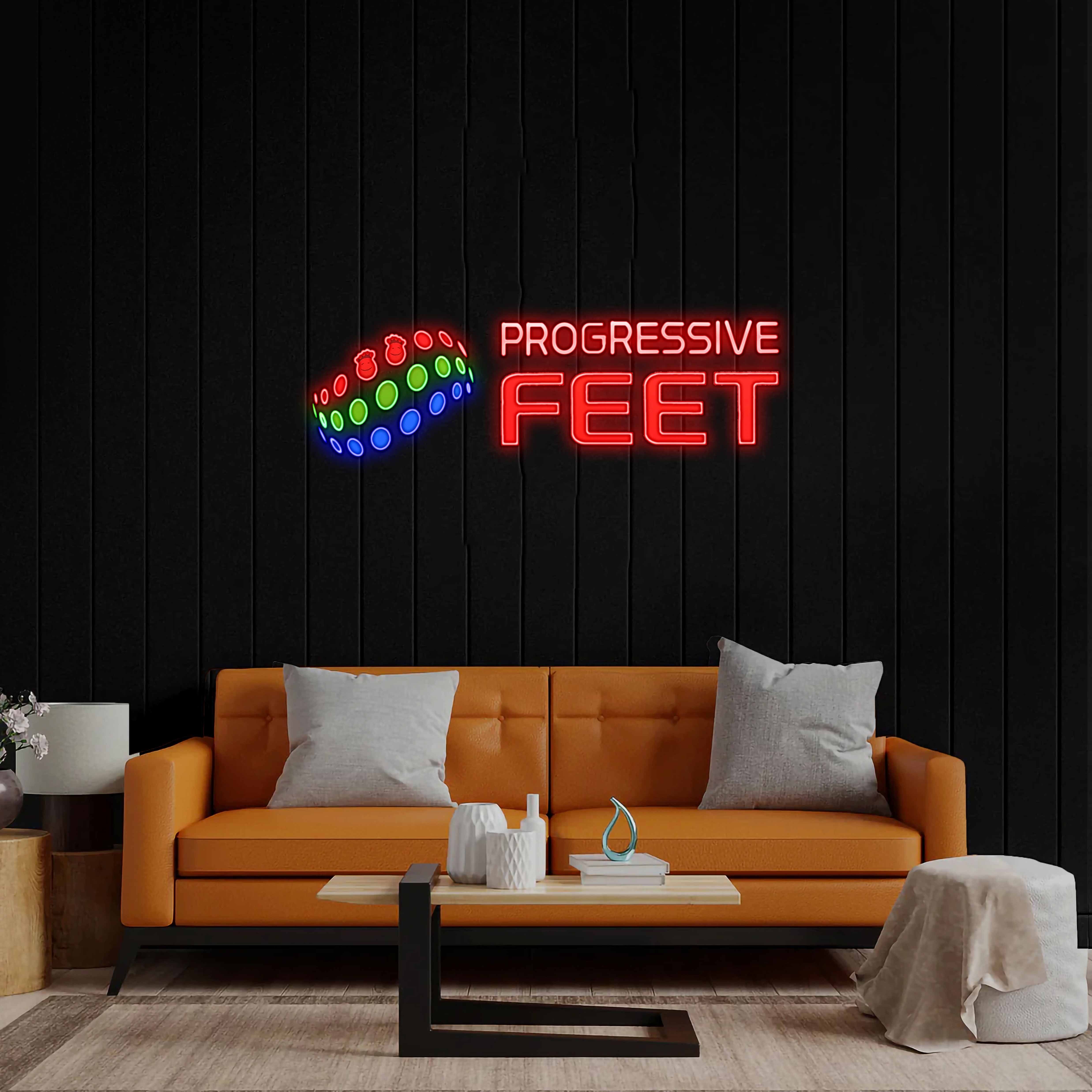 Progressive Feet - Premium Neon Artwork