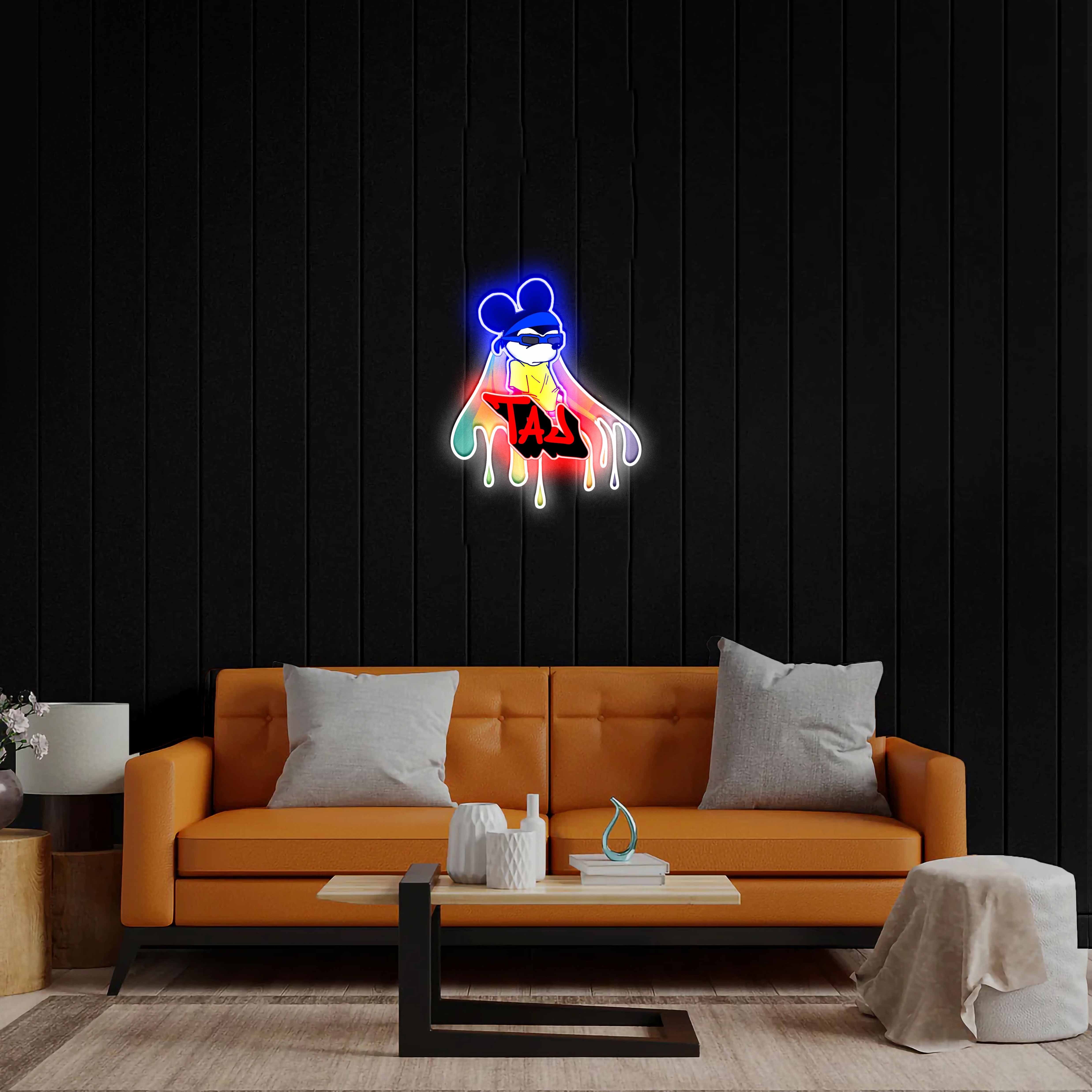 Gangster Mickey - Premium Neon Artwork