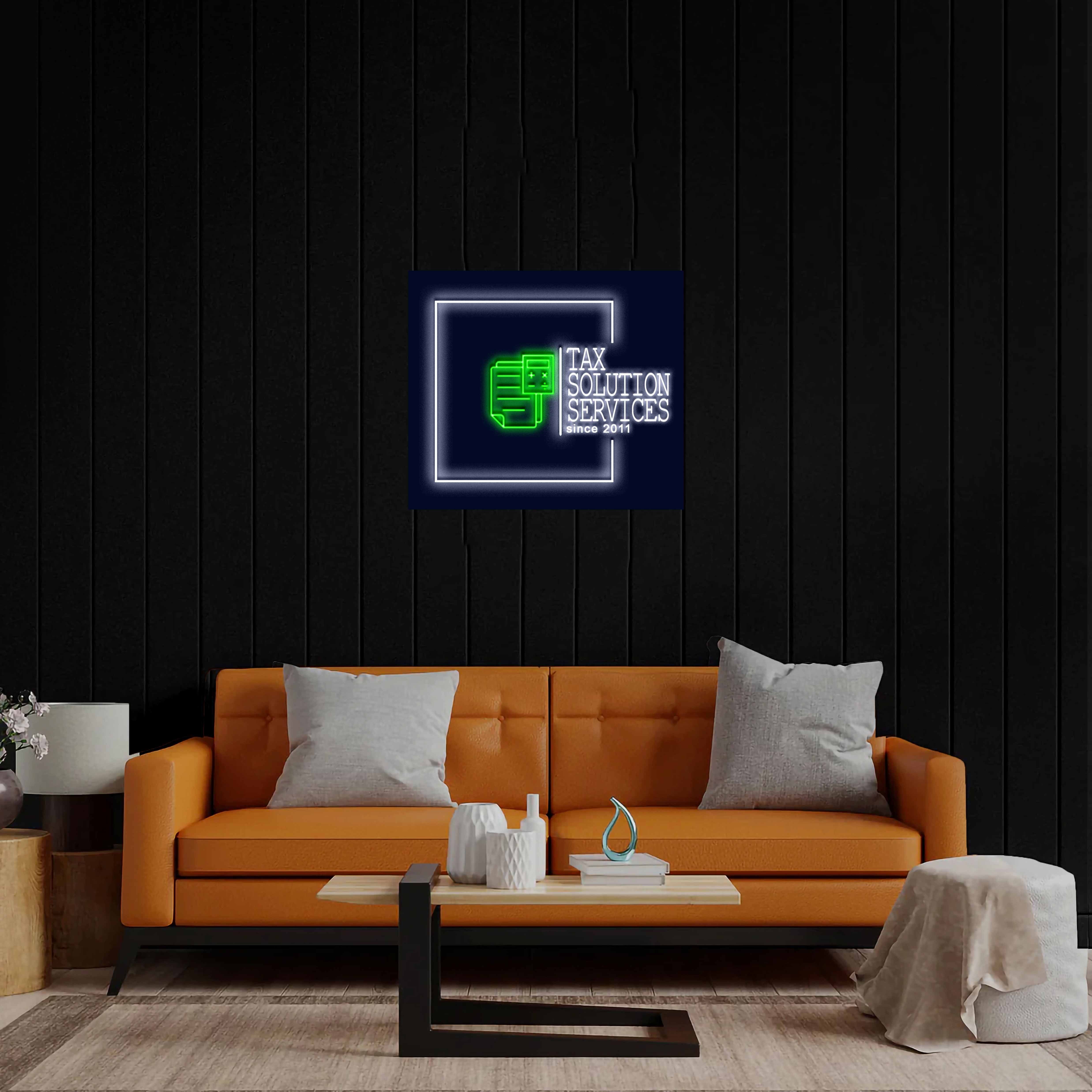 Tax Solution Services - Premium Neon Artwork