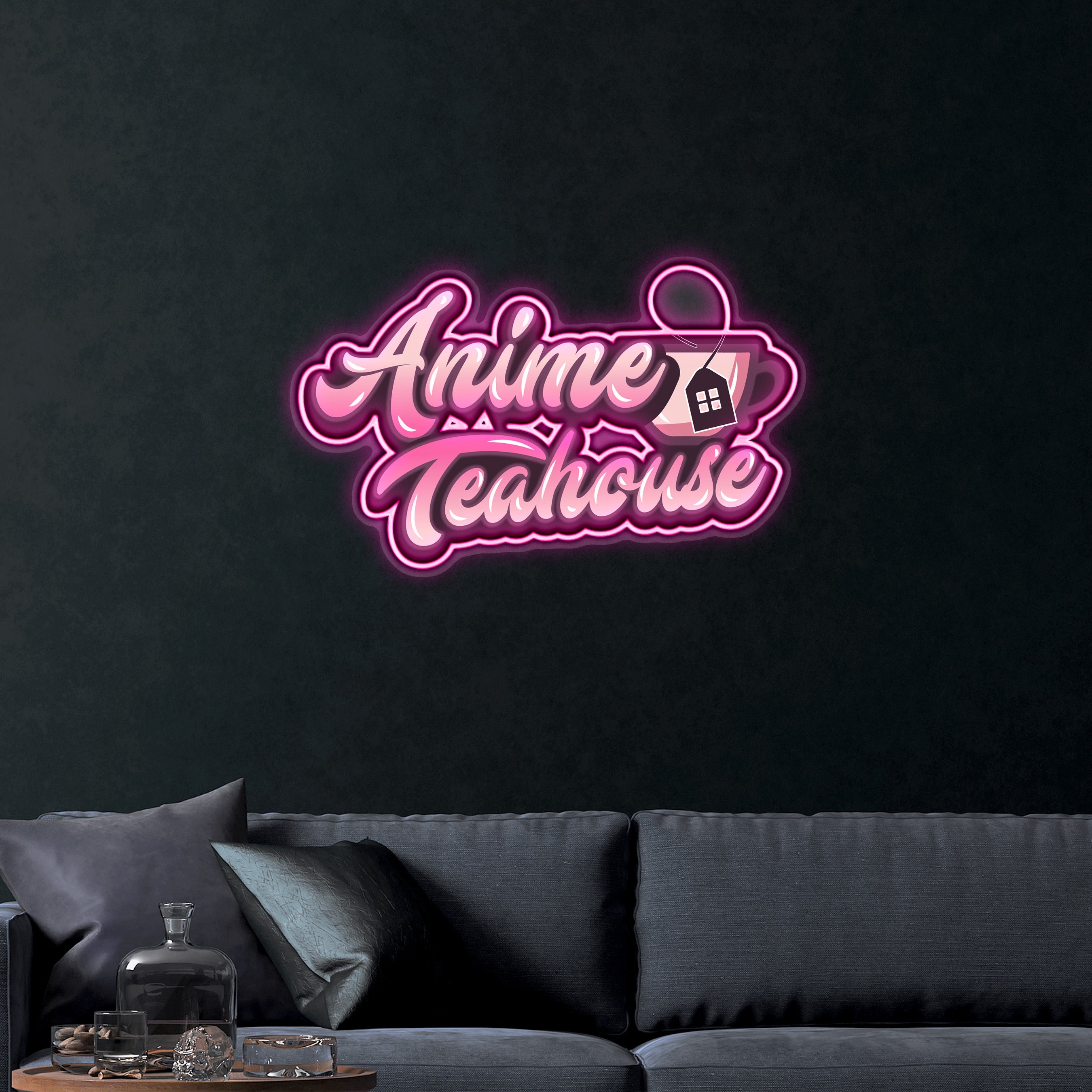 Anime Teahouse - Premium Neon Artwork