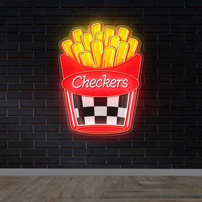 CHECKERS - Premium Neon Artwork