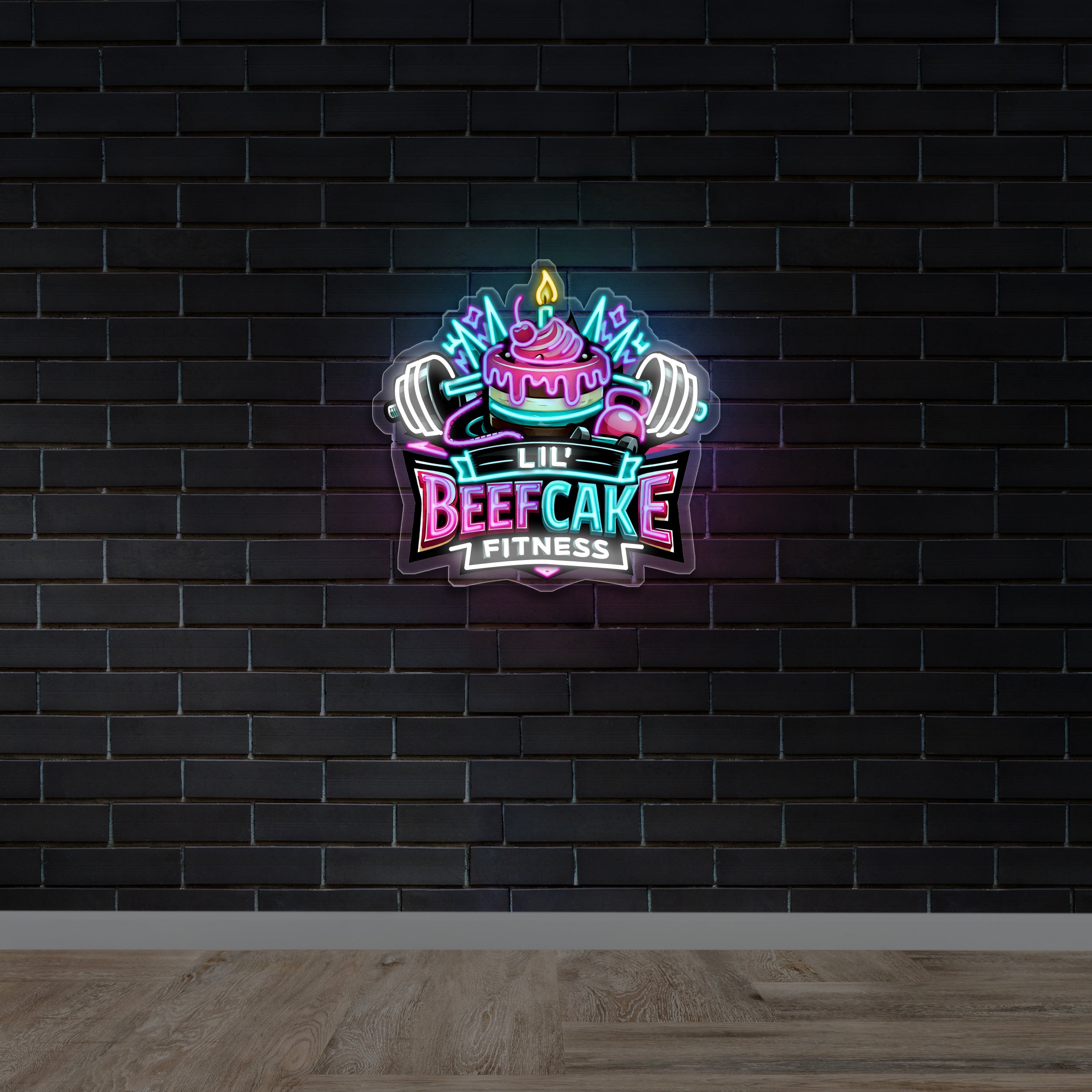 Lil’ Beefcake Fitness - Premium Neon Artwork