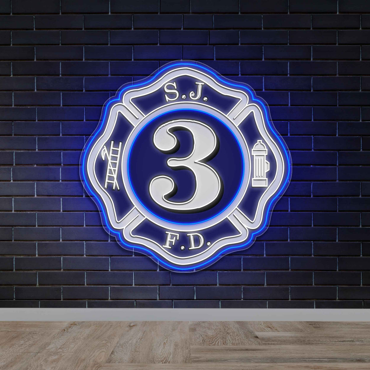 S.J. Fire Department Station 3 - Premium Neon Artwork