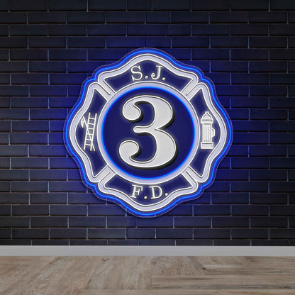 S.J. Fire Department Station 3 - Premium Neon Artwork