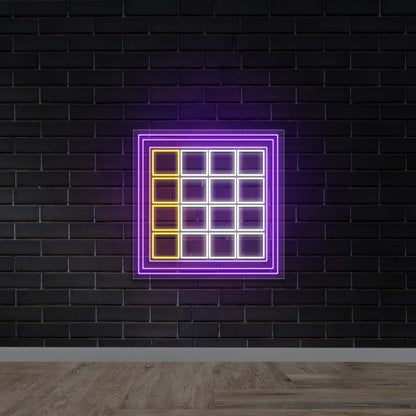 Frame & Grid - Premium Neon Artwork