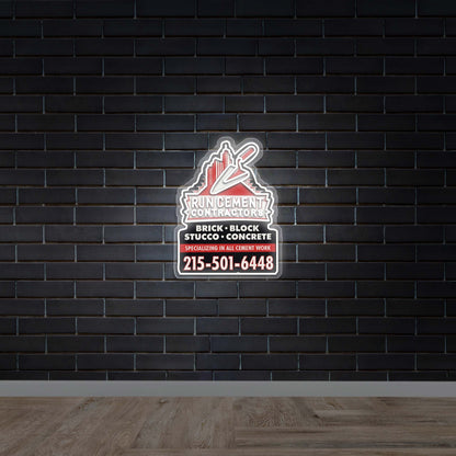 RJN Cement Contractors - Premium Neon Artwork