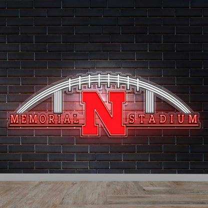 Memorial Stadium - Premium Neon Artwork