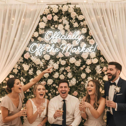 Officially Off the Market Funny Wedding Neon Sign