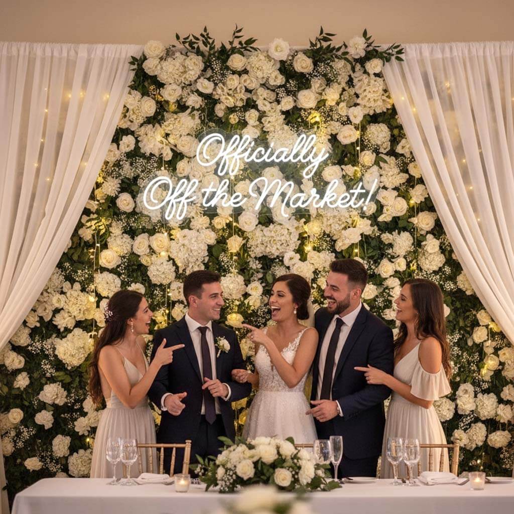 Officially Off the Market Funny Wedding Neon Sign