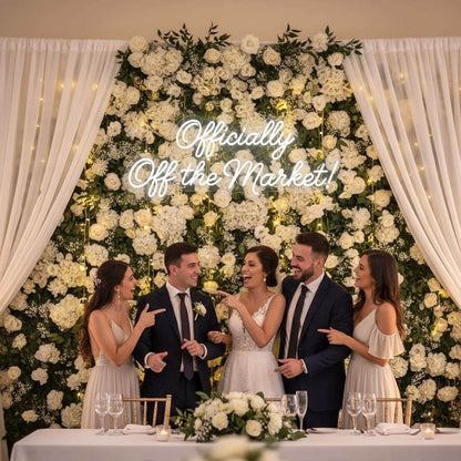 Officially Off the Market Funny Wedding Neon Sign