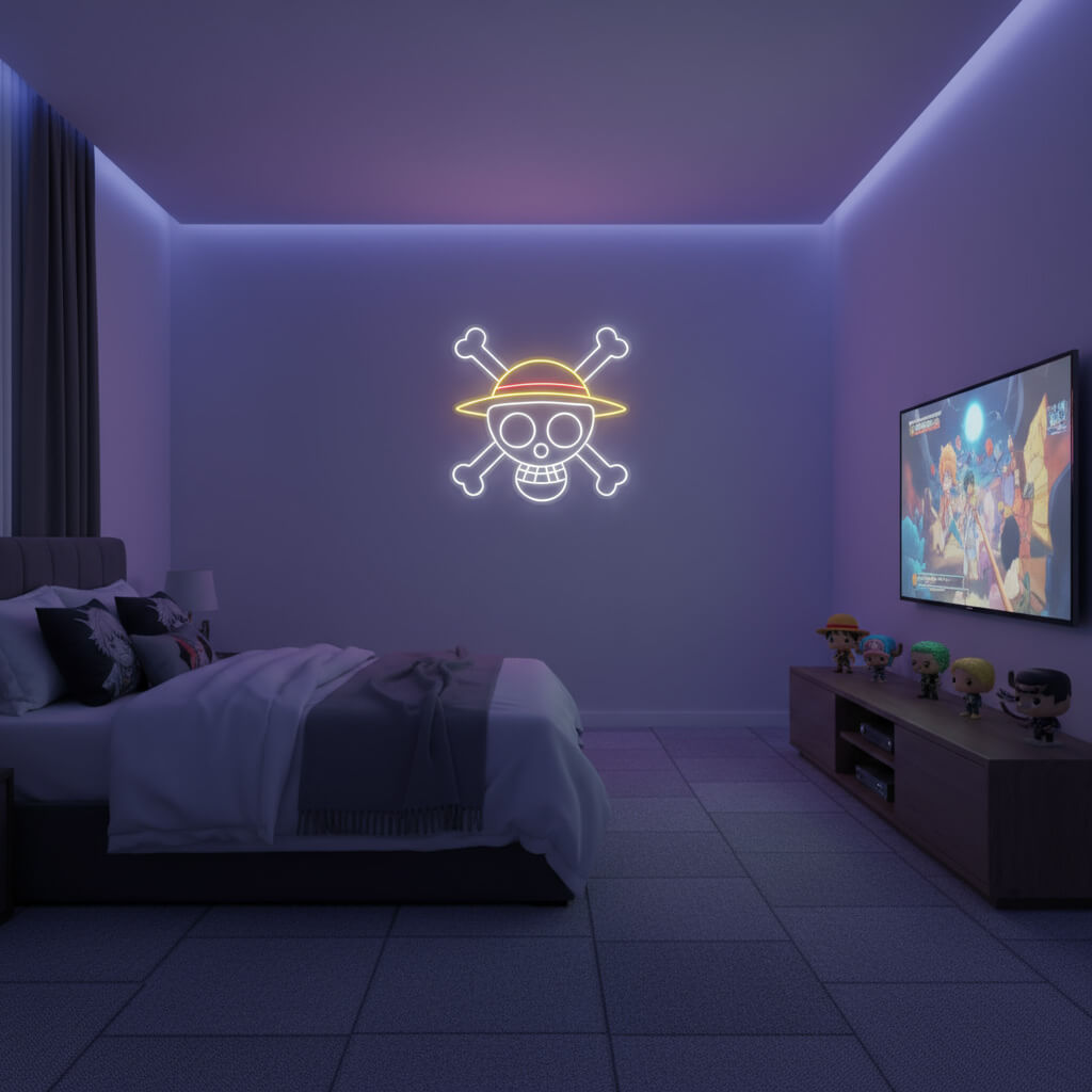 One Piece Straw Hat Jolly Rogers - LED Neon Sign
