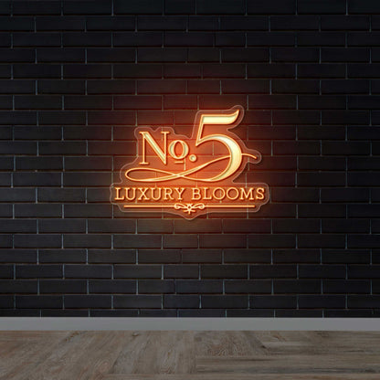 No.5 Luxury Blooms - Premium Neon Artwork