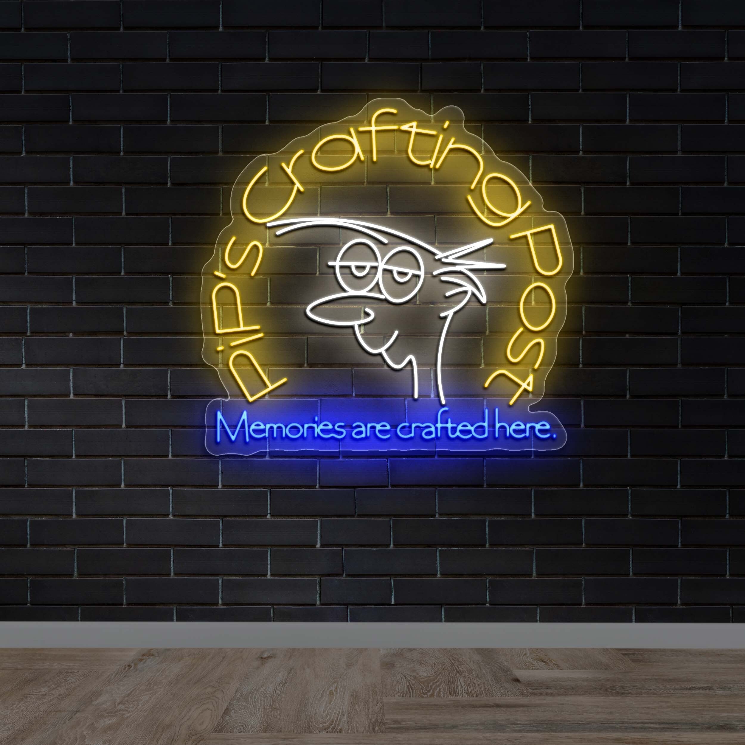 Pip’s Crafting Post - Premium Neon Artwork