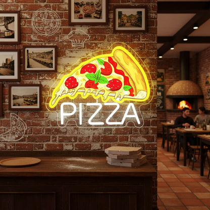 Pizza Slice UV-Print LED Neon Sign